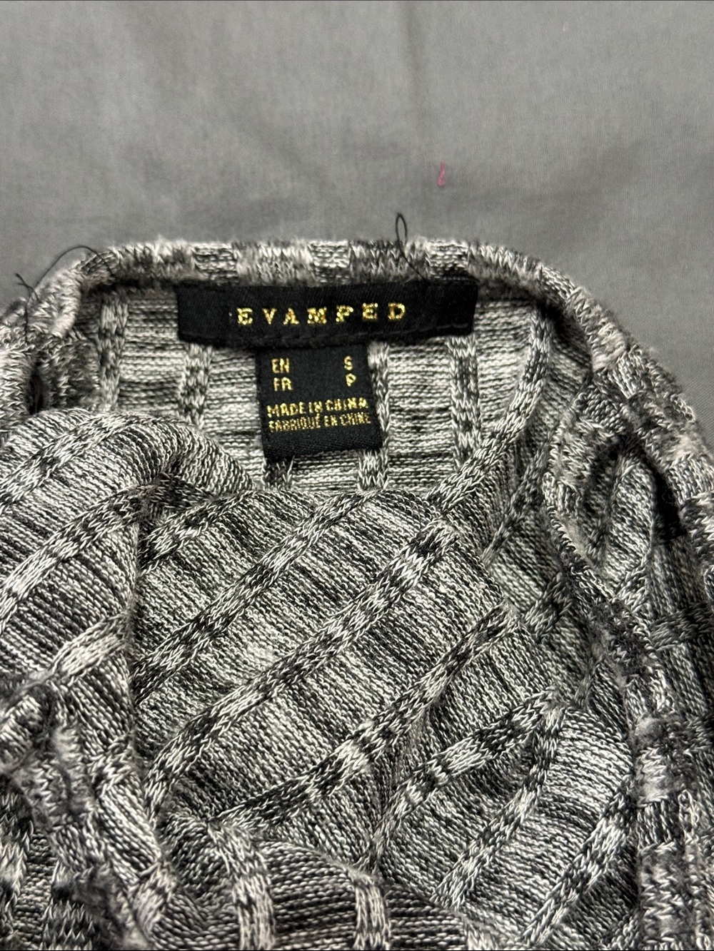 Revamped Black & White Textured Knit Cami - Picture 3 of 3
